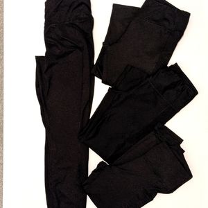 Lot of 4 Workout leggings/capris Med 8-10 Black